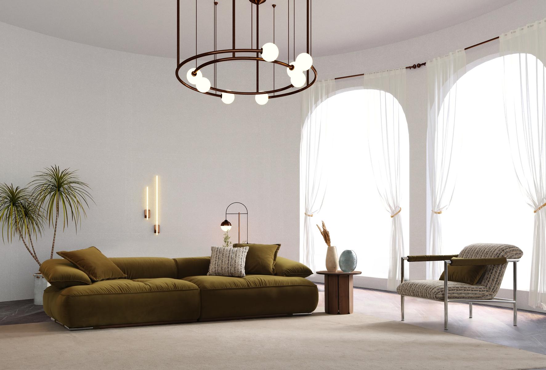 Derma Kumaş Üçlü Koltuk