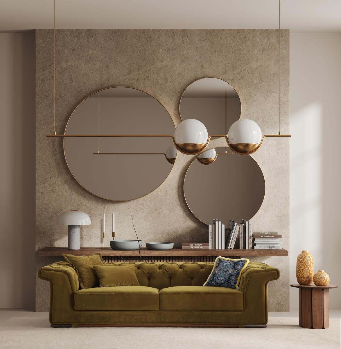 Derma Kapitoneli Üçlü Koltuk