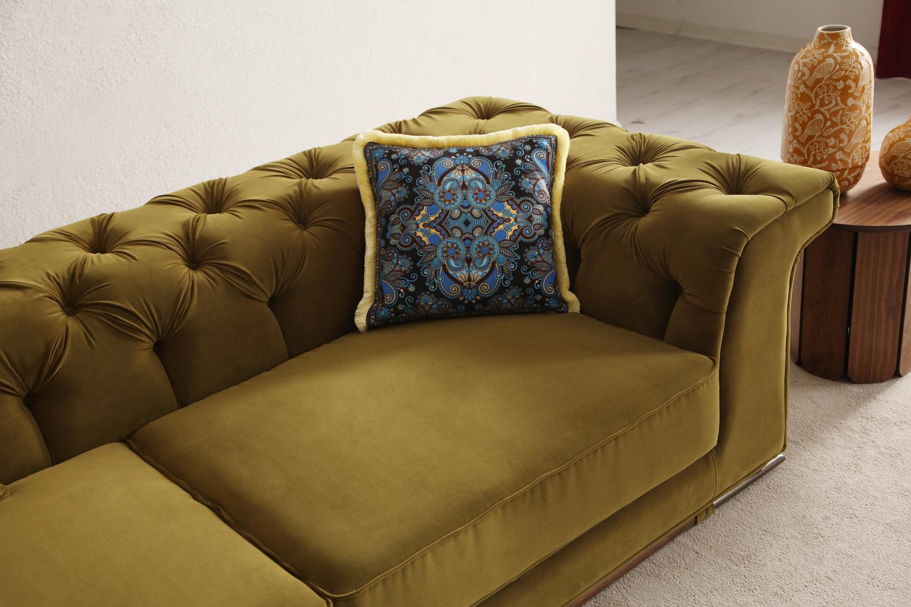 Derma Kapitoneli Üçlü Koltuk